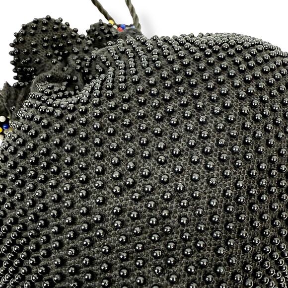 1960's rainbow beaded reversible pouch purse bag - Picture 11 of 16